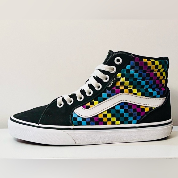 Vans Filmore Rainbow Checkerboard Womens 6 - Picture 2 of 6